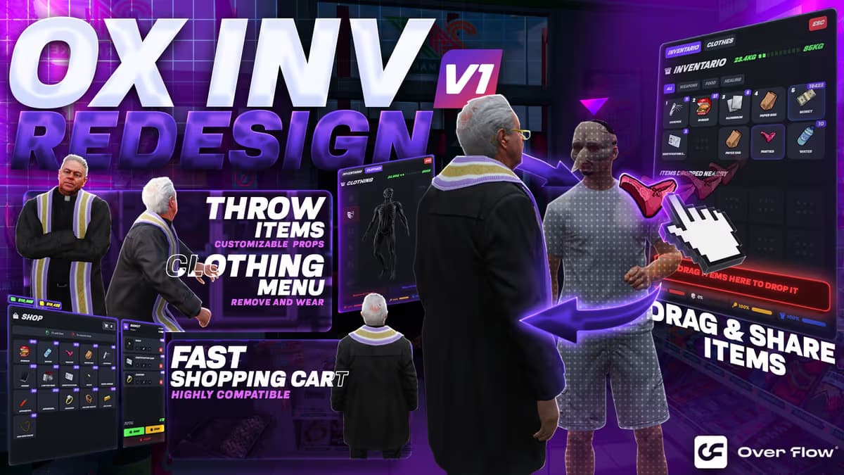 Ox Inventory Redesign: The Best Custom UI for FiveM Roleplay