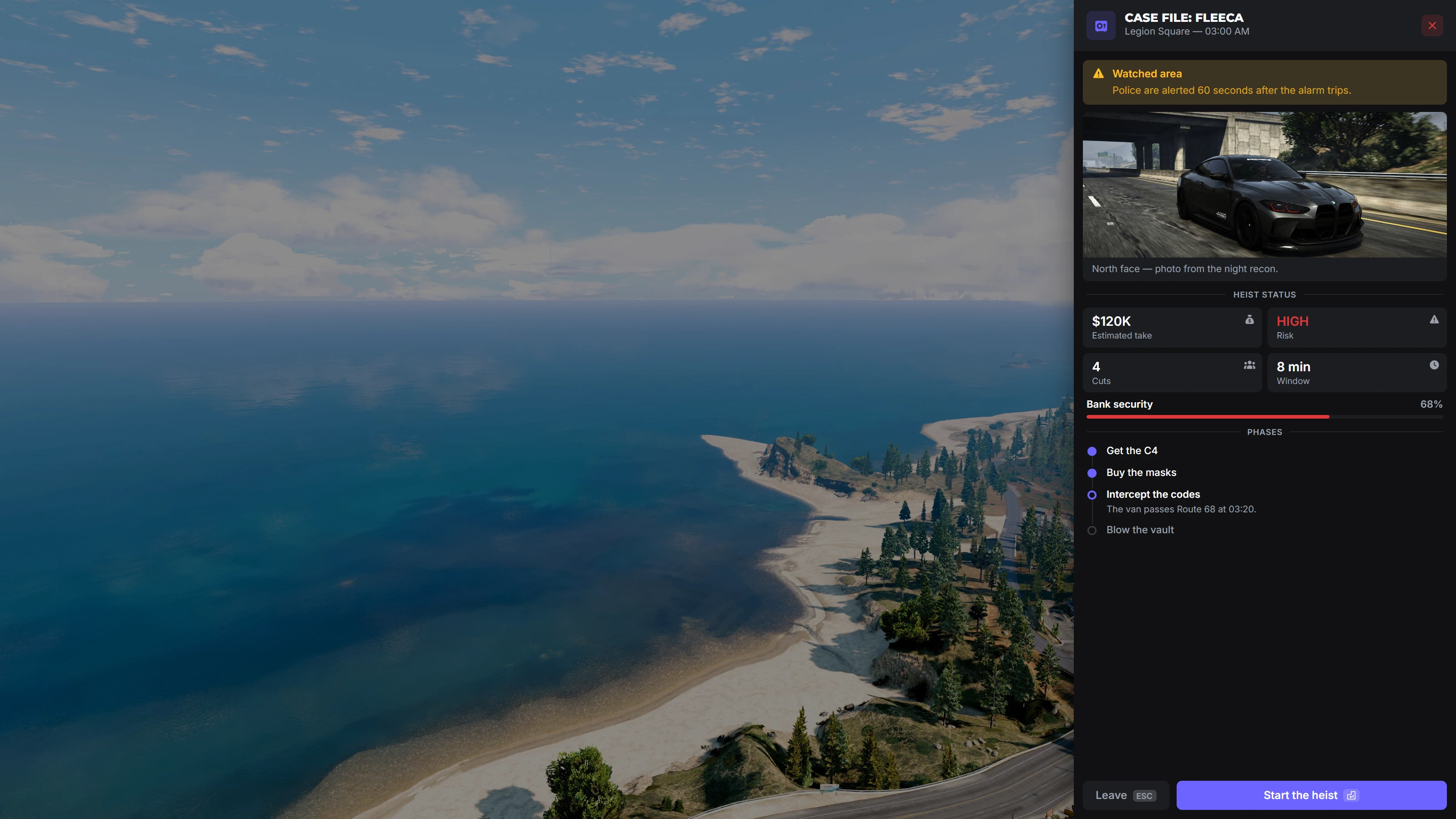 Themed FiveM HUD UI drawer panel built with the Ox Lib redesign
