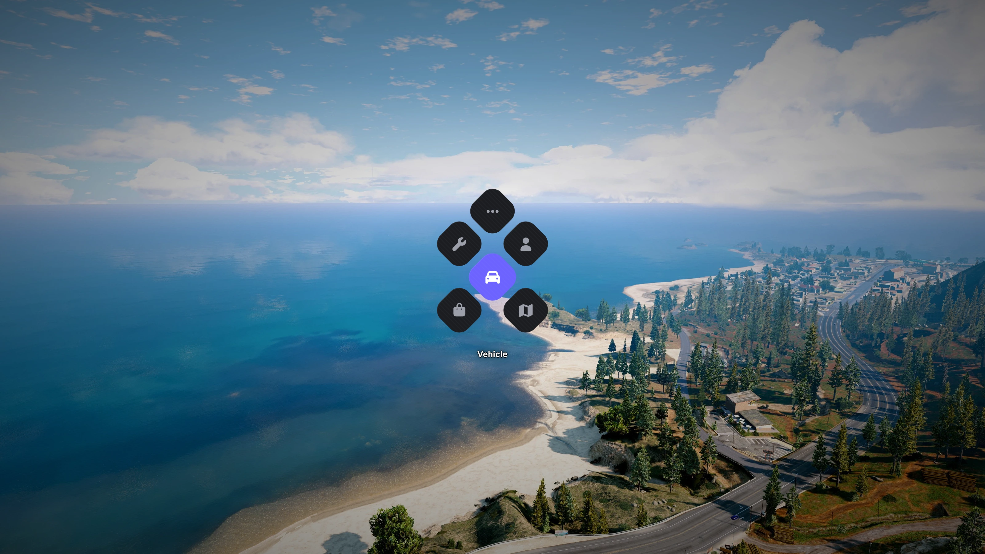 FiveM custom UI radial menu in honeycomb style