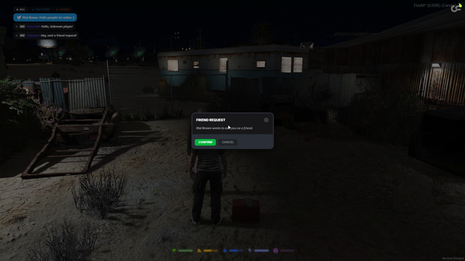 Overflow Chat no-code command creator interface for FiveM roleplay servers running QBCore or ESX